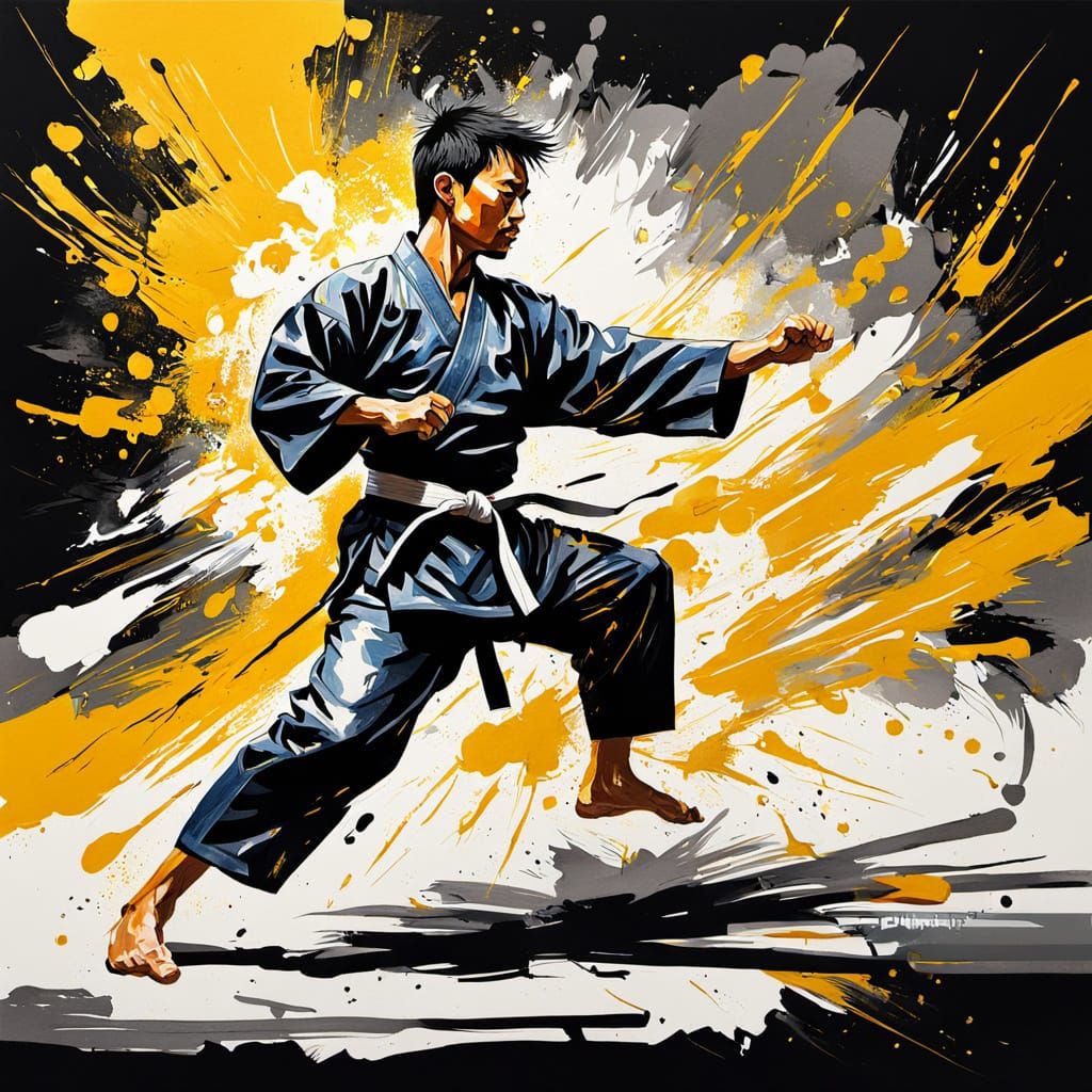 Abstract representations of motion, energy, and focus inspired by karate techniques  by @Barabashka