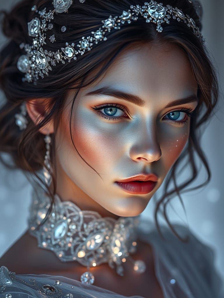 This hauntingly moody beautiful vibrant bright colours . neon colourful portrait shines with a soft, ...  by @WildSparkles