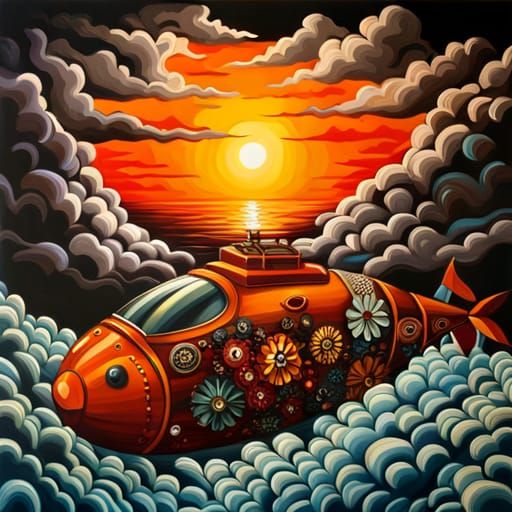 Flower power submarine  by @Easter Bunny