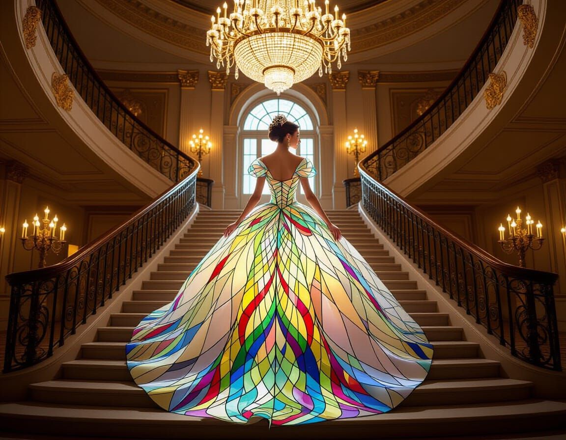 Stained glass ballgown  by @Superbear