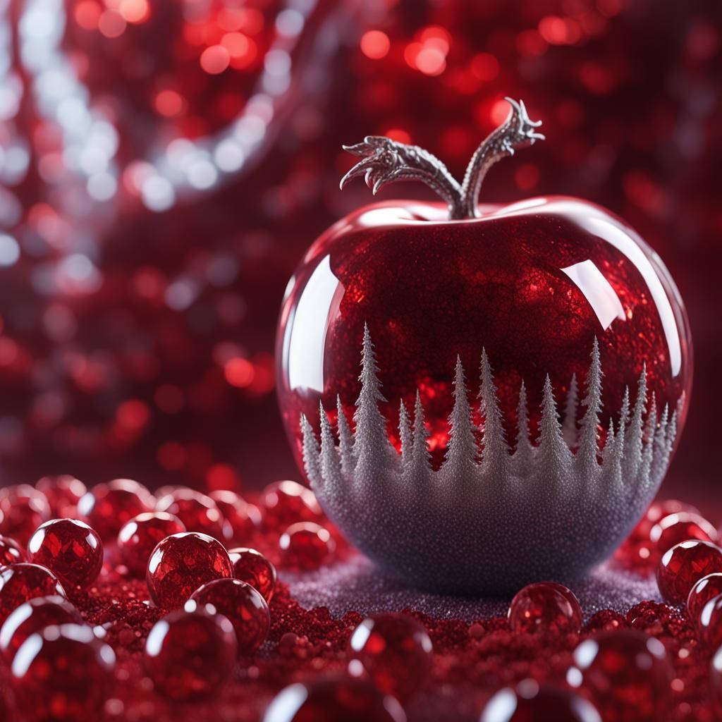 Frosted cherry red apple