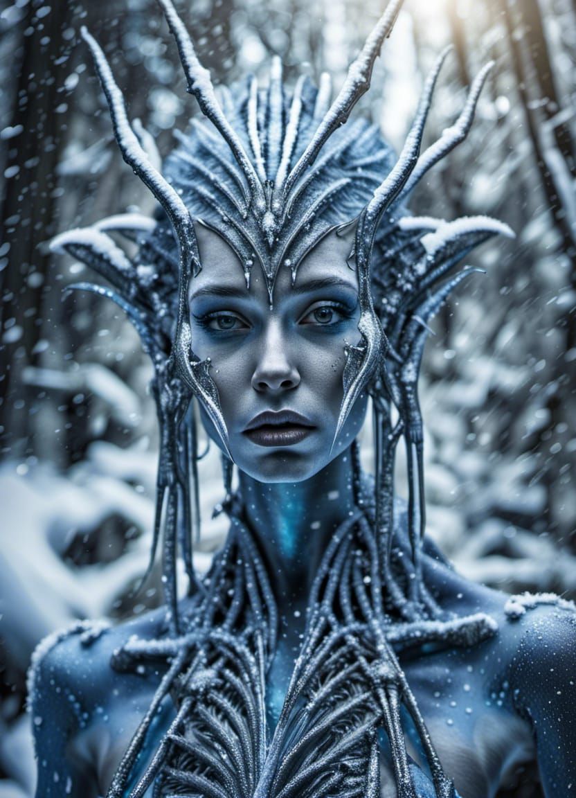 Alien Ice Godess - AI Generated Artwork - NightCafe Creator