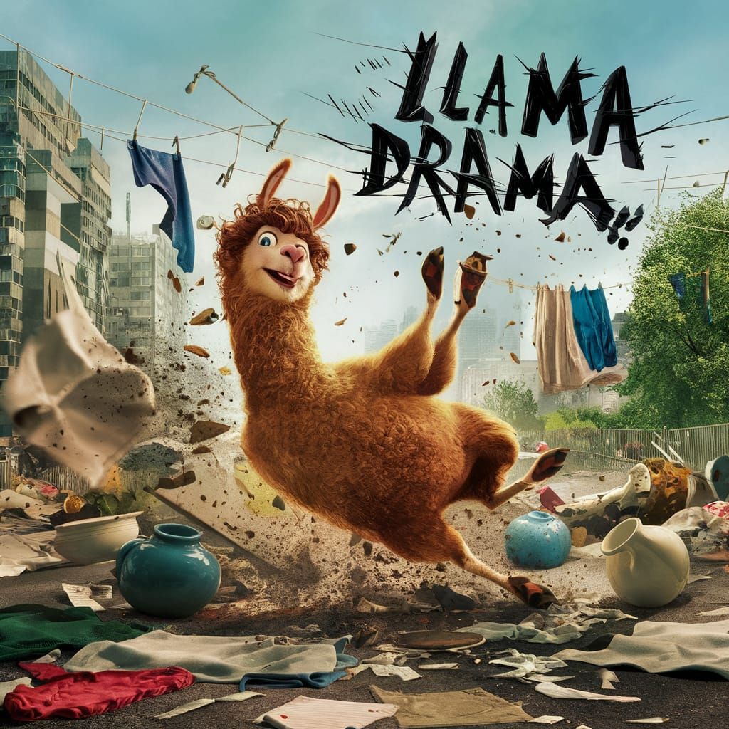 Movie Poster for Llama Drama - AI Generated Artwork - NightCafe Creator