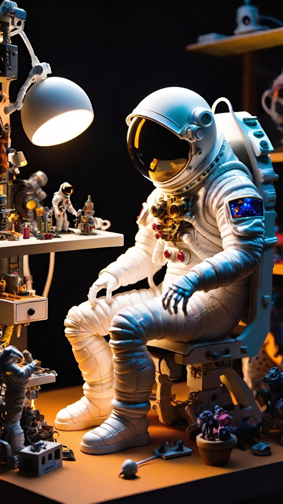 Meta Portrait  -  Astronaut At Workbench Working On Astronau...