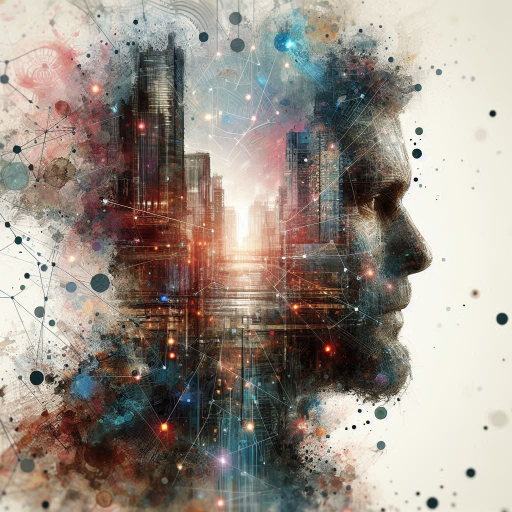 double exposure beautiful fantasy DALL-E 3 portrait landscap...