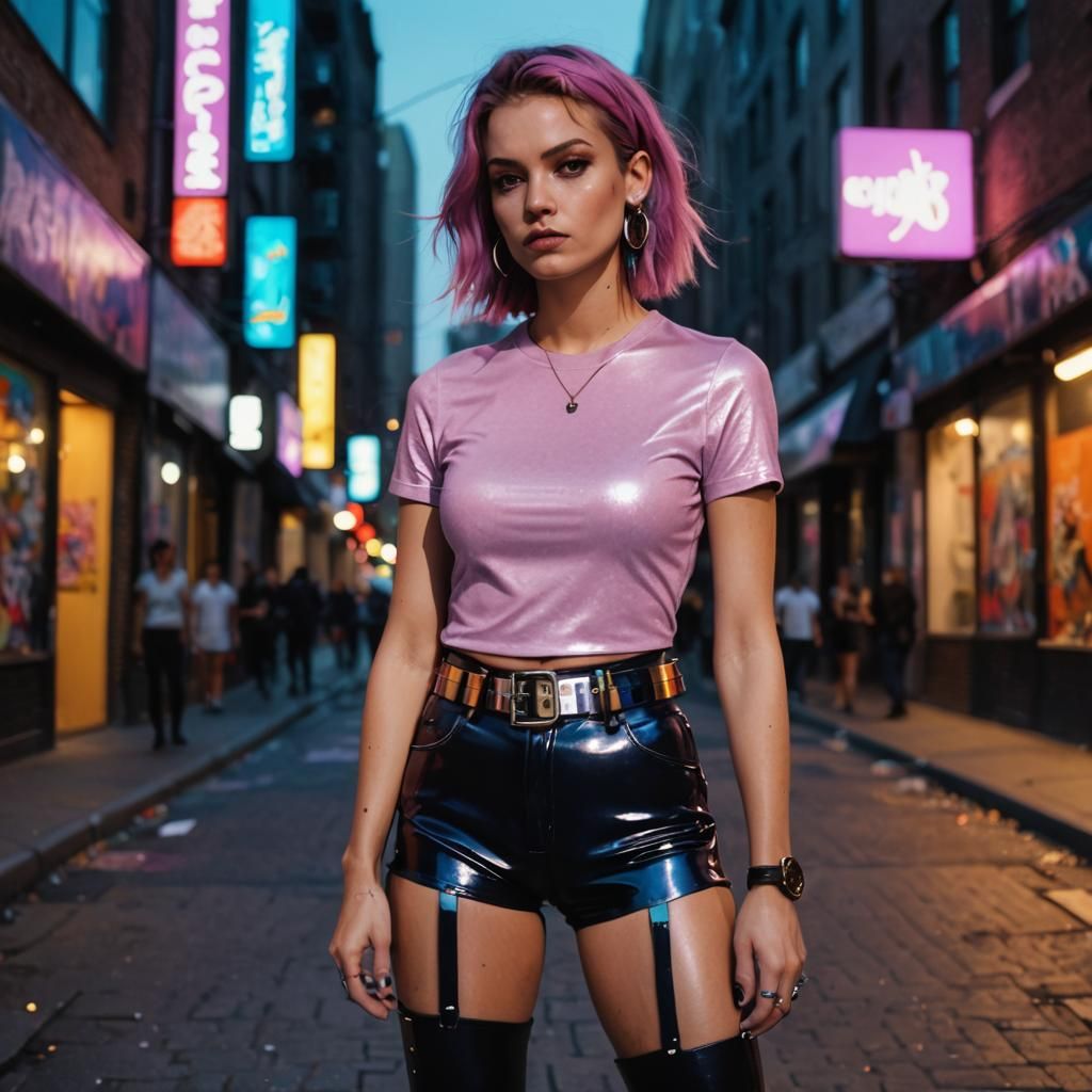 Young Shiny Hipster Out on the Town