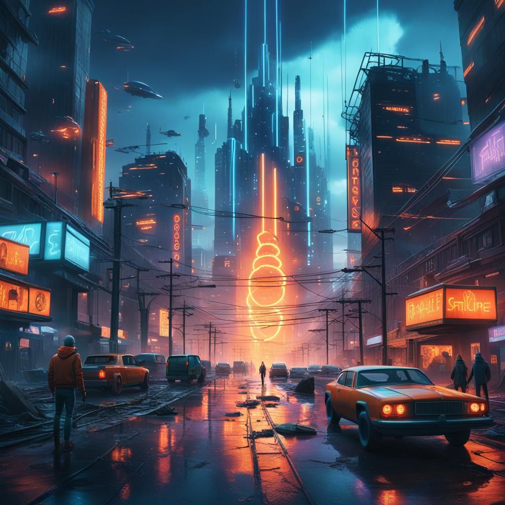 AI Overlords in a Futuristic Cityscape