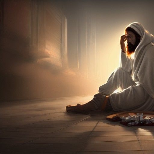 Jesus Christ masquerading as a homeless person,