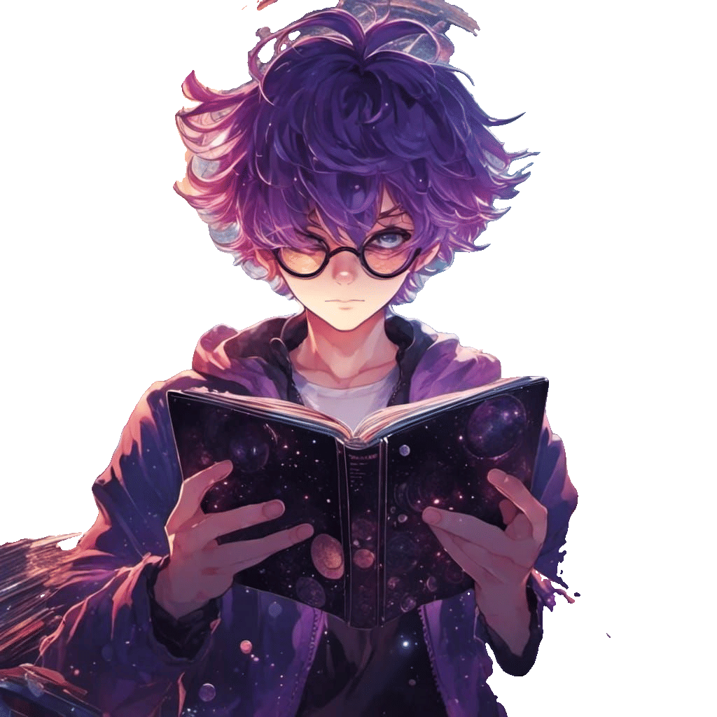 <lora:eye:1.0> Artist boy with purple hair and record