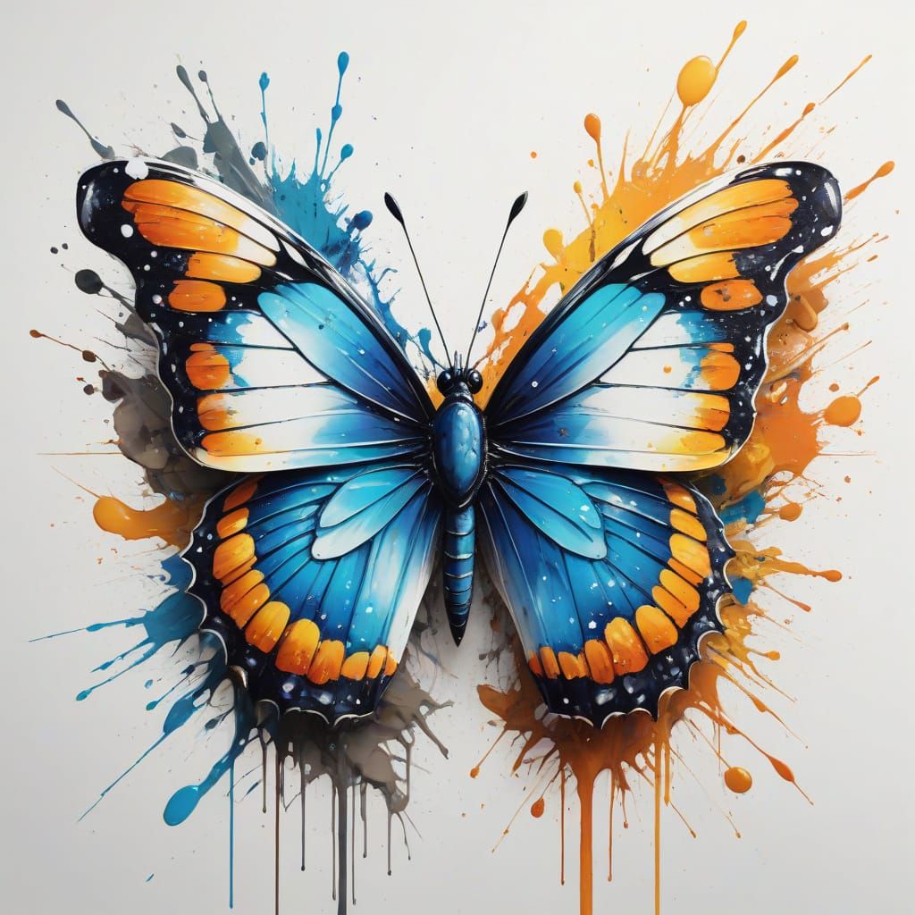  A piece of high-concept art. Detailed close-up of an exquisite, colorful tribal butterfly  by @undefined