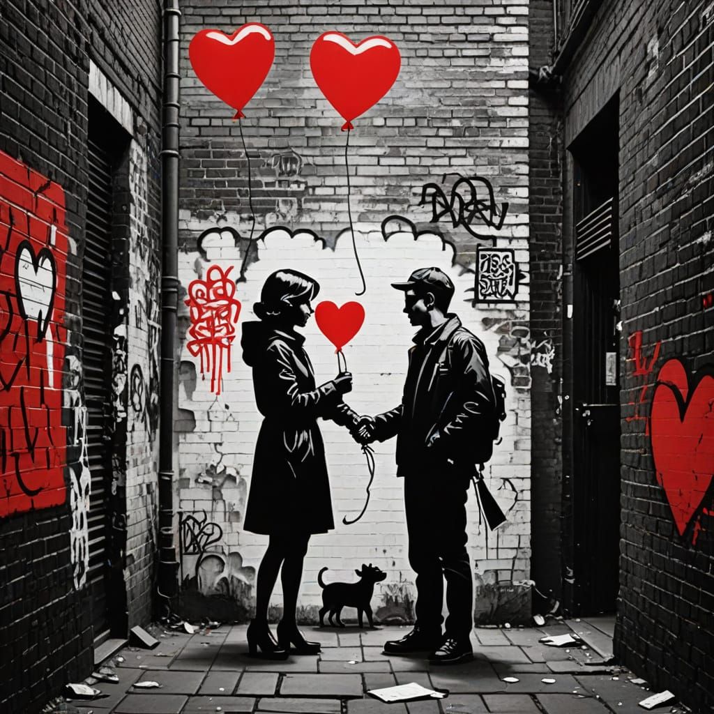 Urban alleyway Valentine  by @Twinkletoast