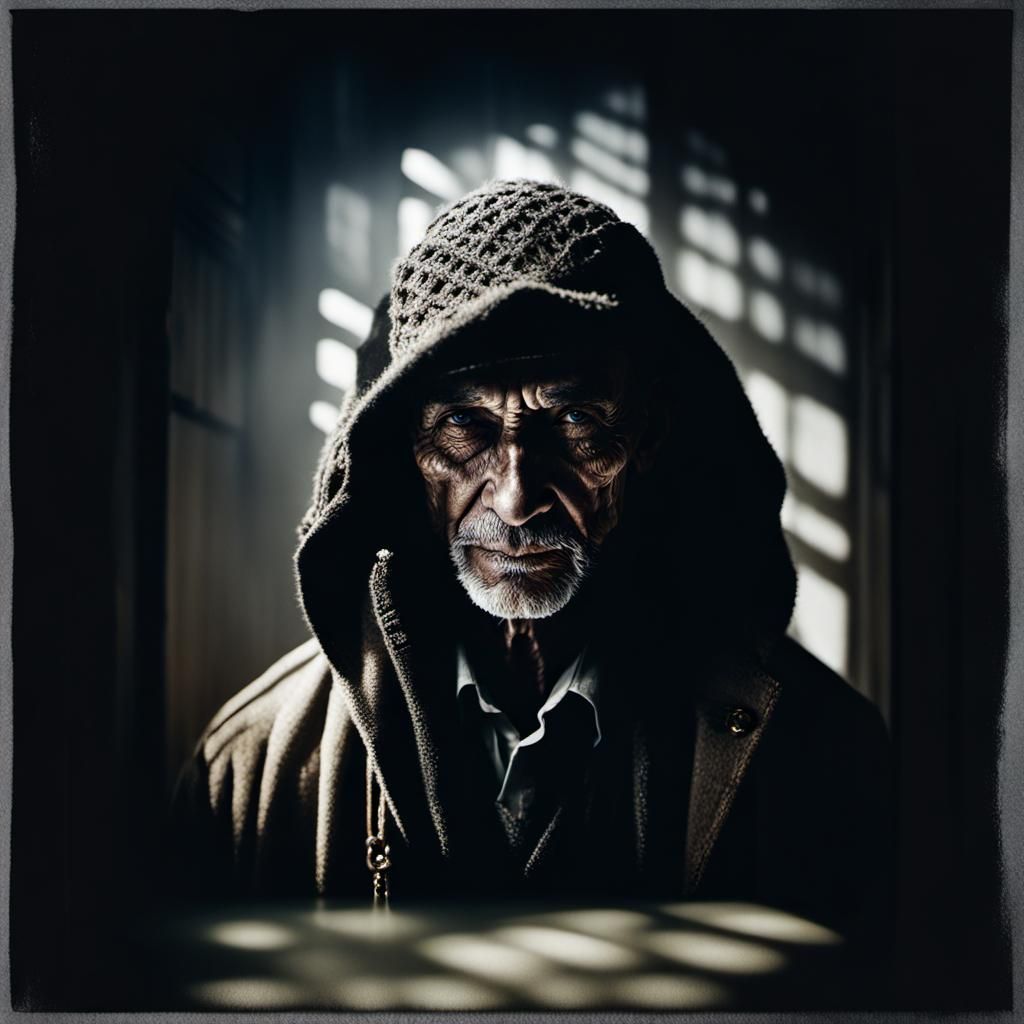 Intriguing illustration featuring a character concealed in s...