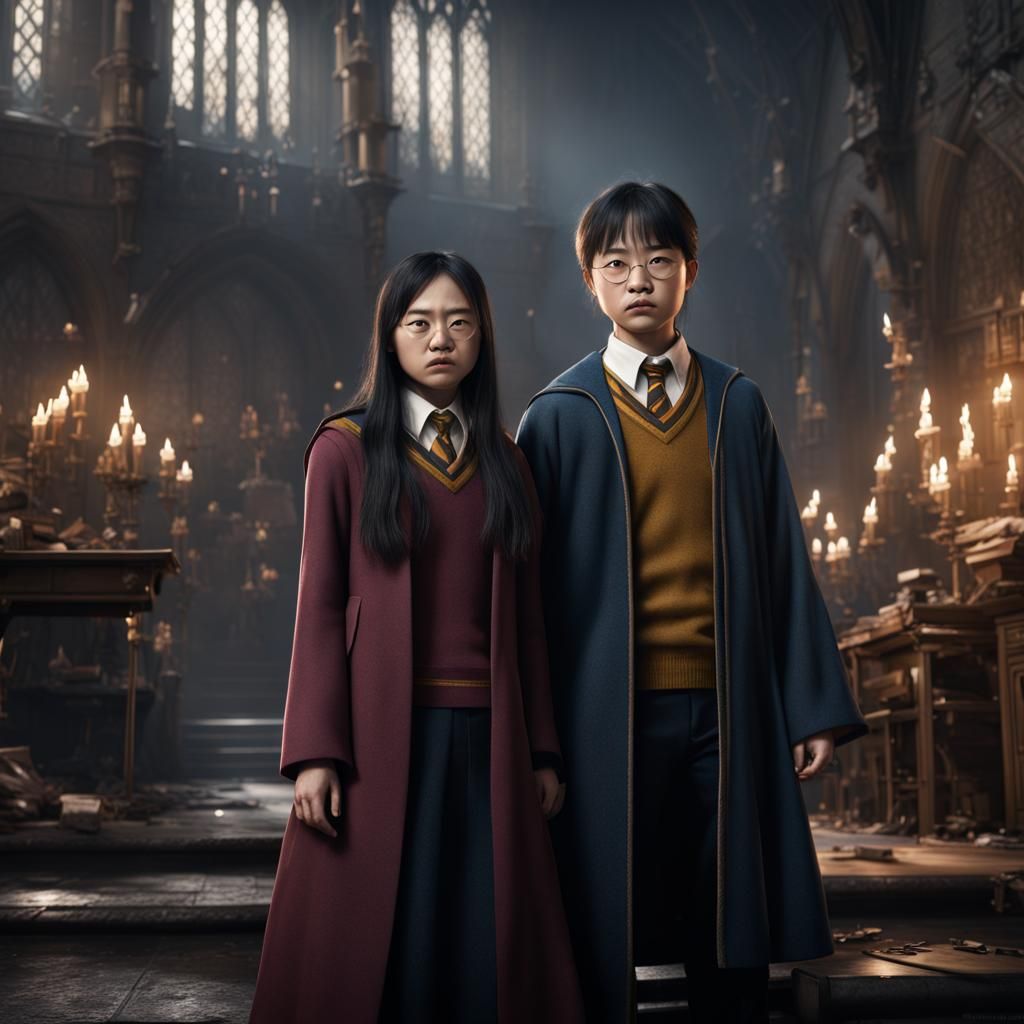 Cho Chang and Harry Potter are getting angry, cho is crying - AI ...