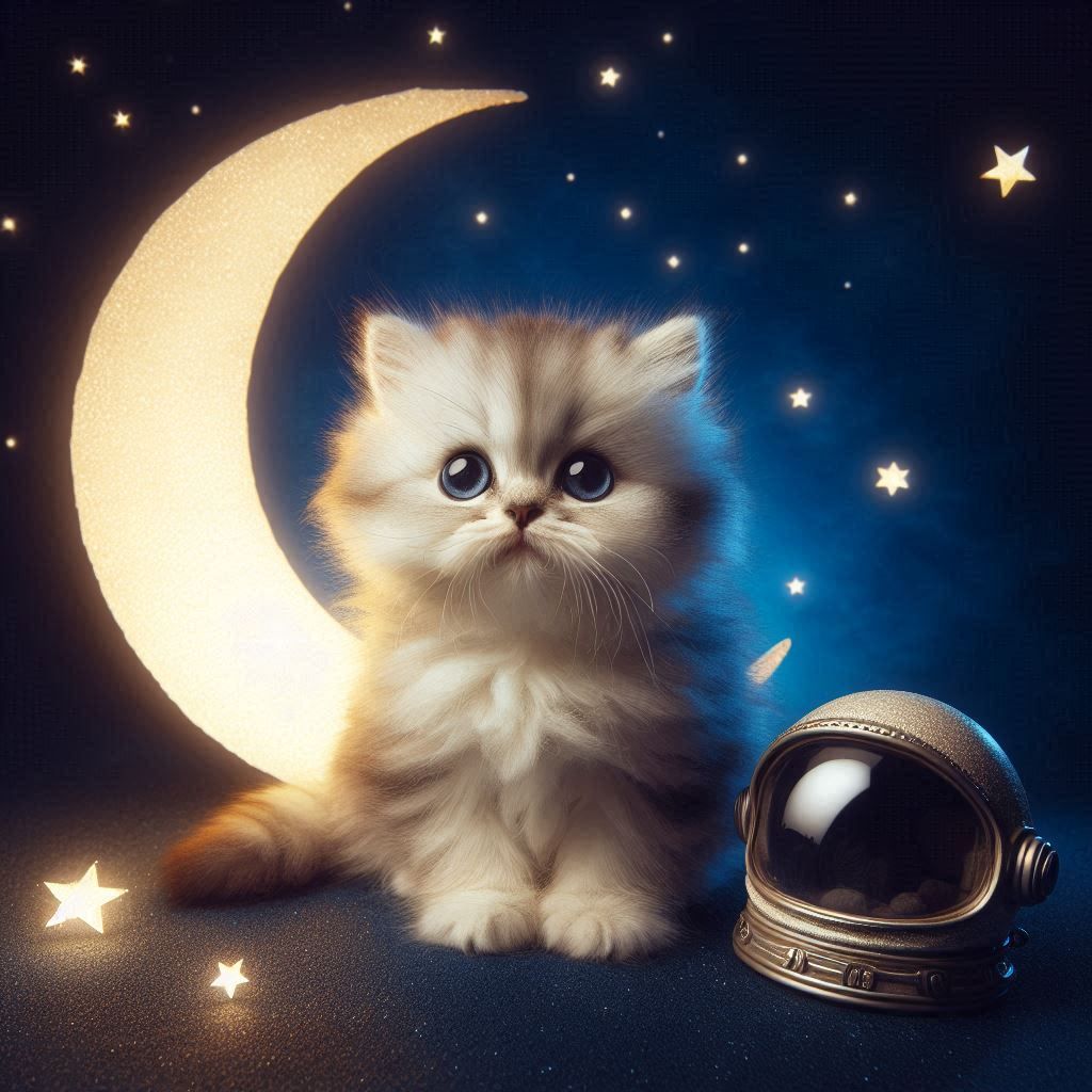 the kitten on the moon