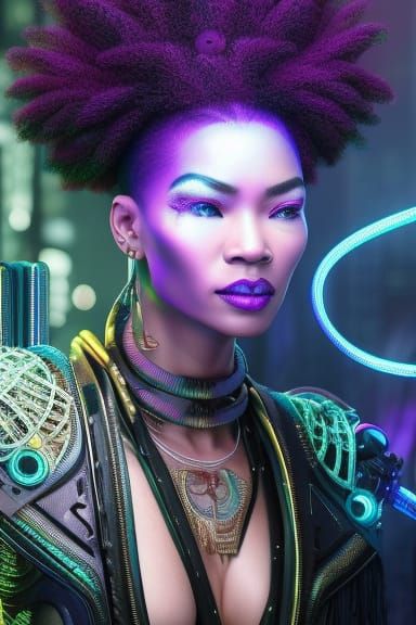 Cyberpunk woman