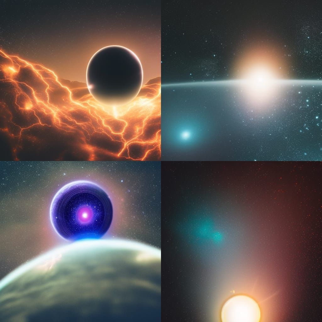planet exploding and giant god coming out