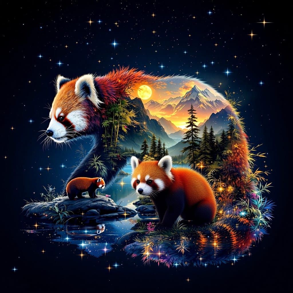 Red panda's.  by @Ylona