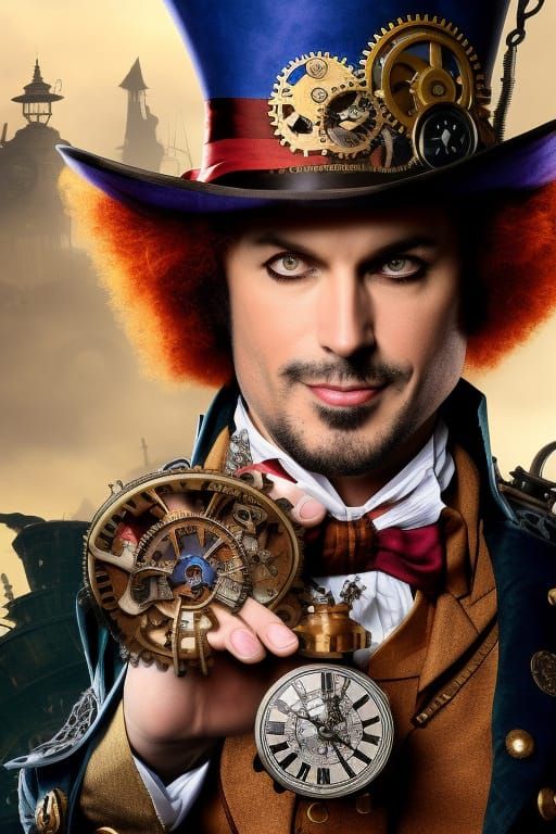 steampunk mad hatter AI Generated Artwork NightCafe Creator