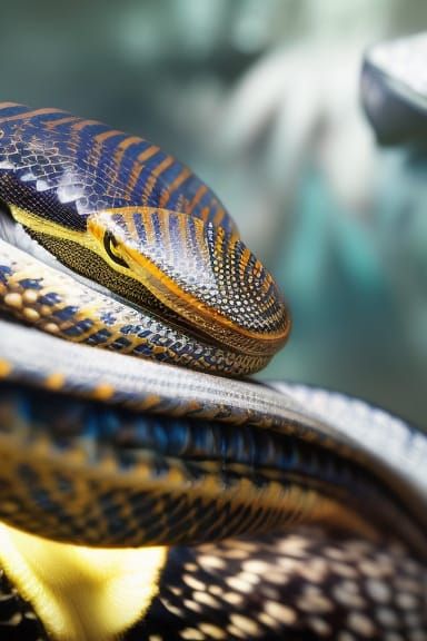 Blue-Scaled Python - AI Generated Artwork - NightCafe Creator