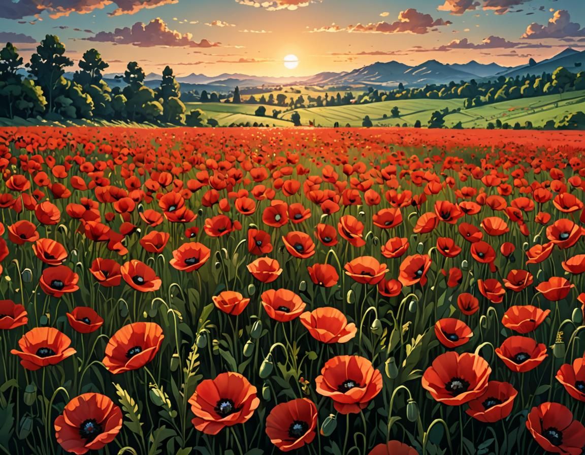 Red poppies  by @Moon Rabbit