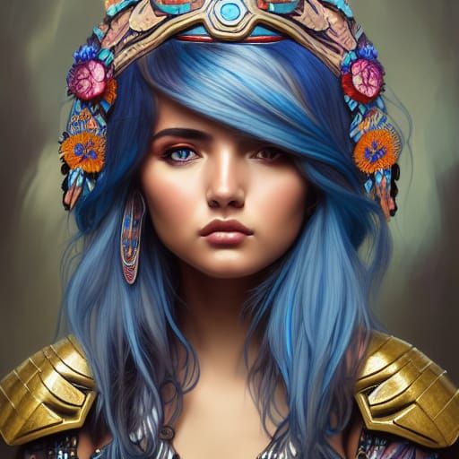 Blue aztec warrior...