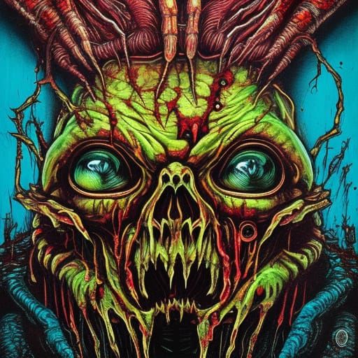 The giant zombie rotting bloody sweating insect  by dan mumf...
