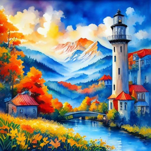 <lora:WatercolorSD15:1.0> Humanoid robot with a flamethrower