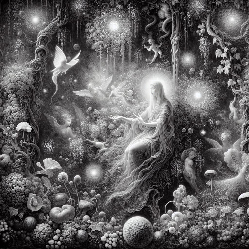 Ethereal Figure in a Venetian Renaissance Garden