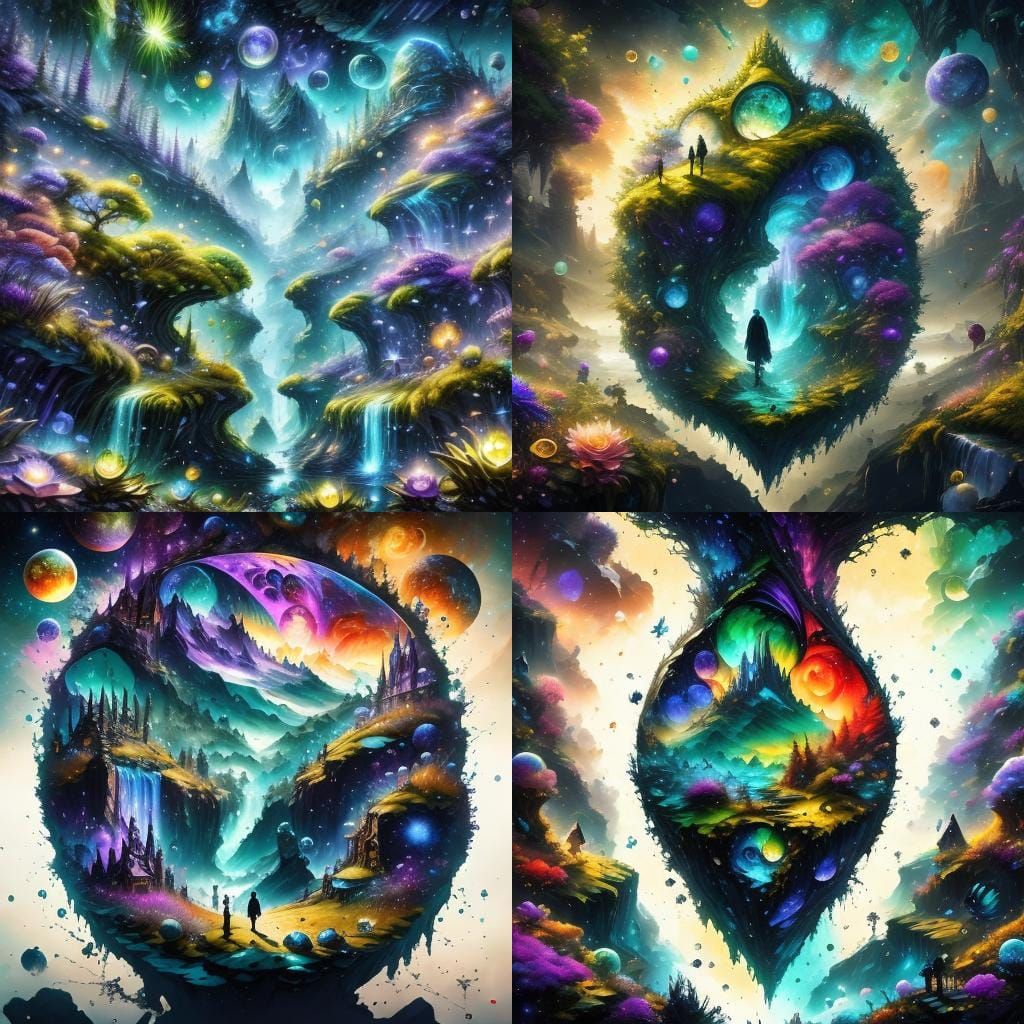 <lora:Flying heaven v2:1.0> A universe of fairies. Each seas...