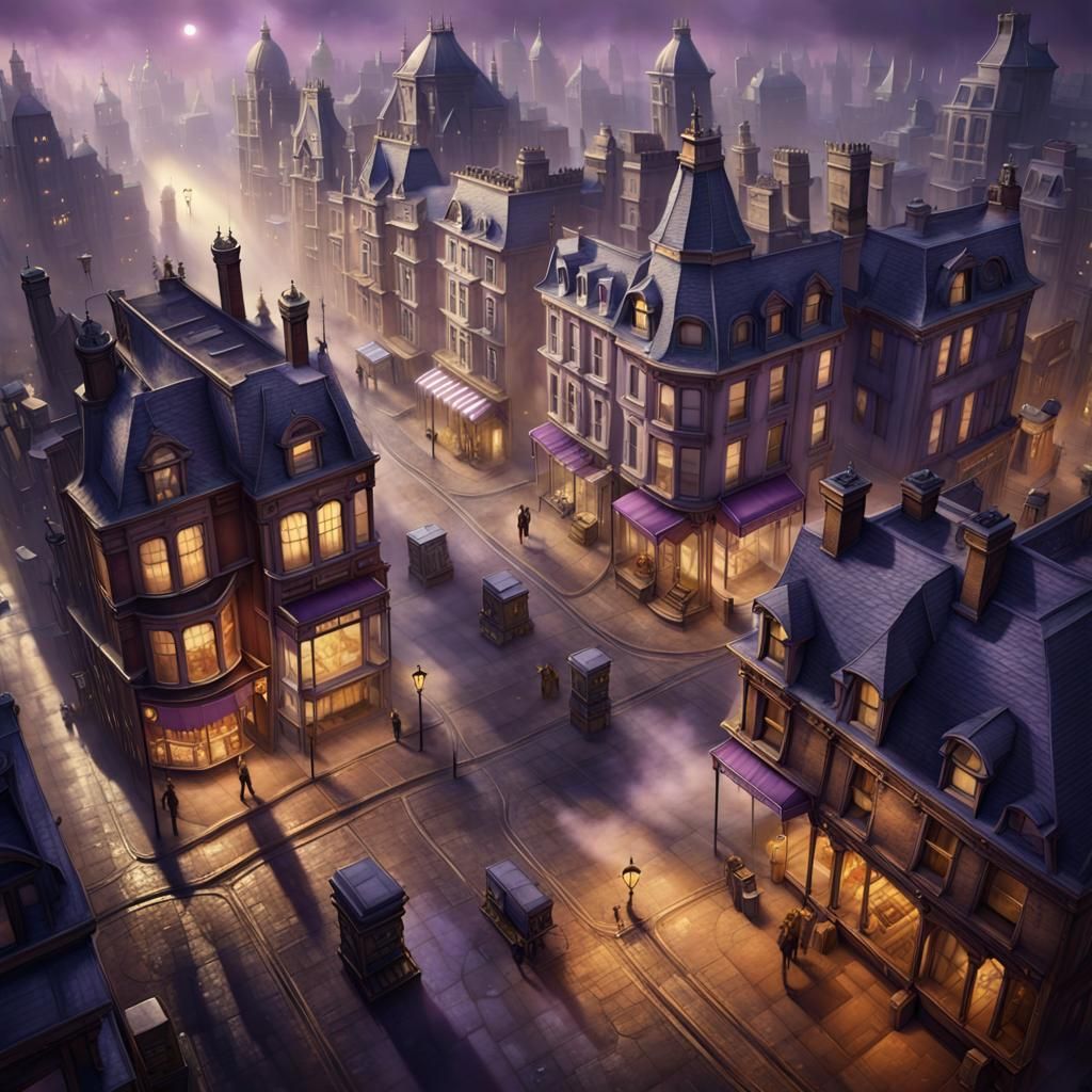 Drones delivering parcels to an empty Victorian Street