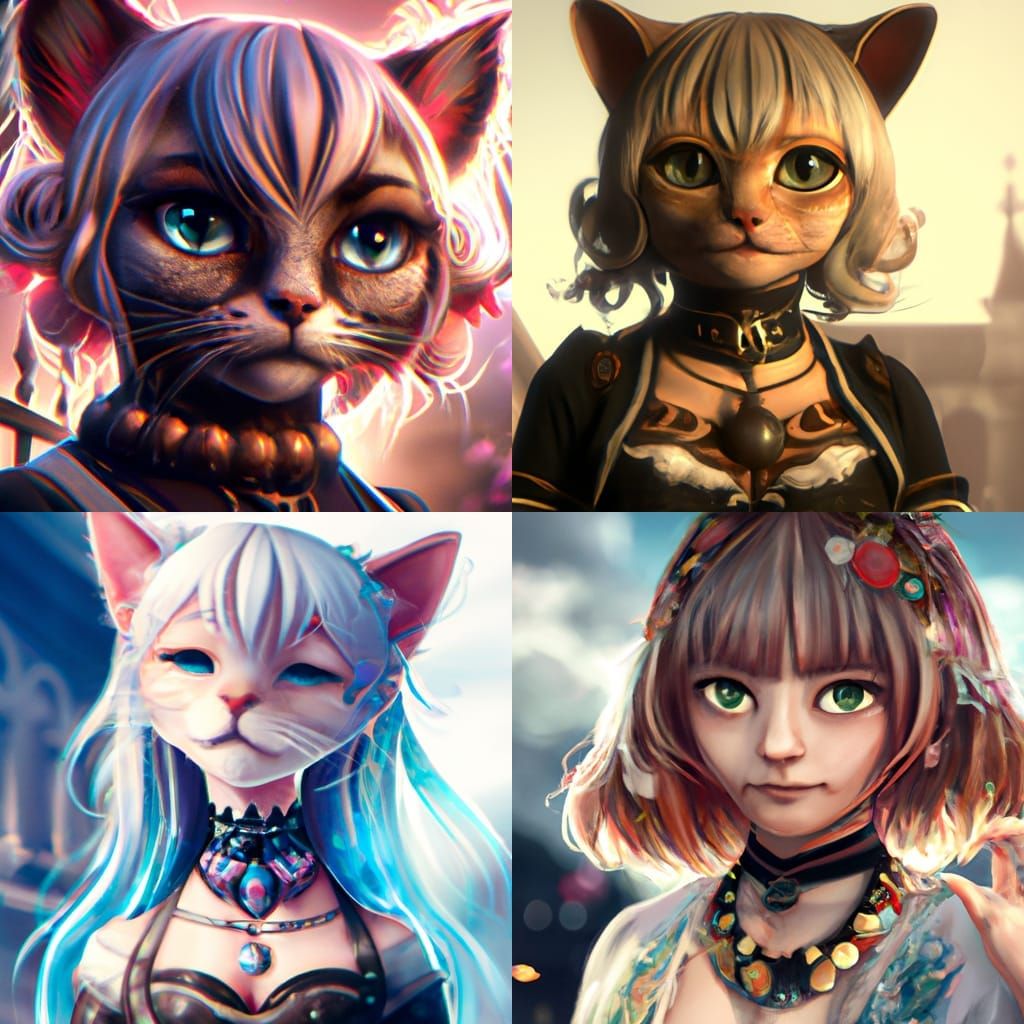 Dall-E has a slightly different take on catgirls. - AI Generated ...