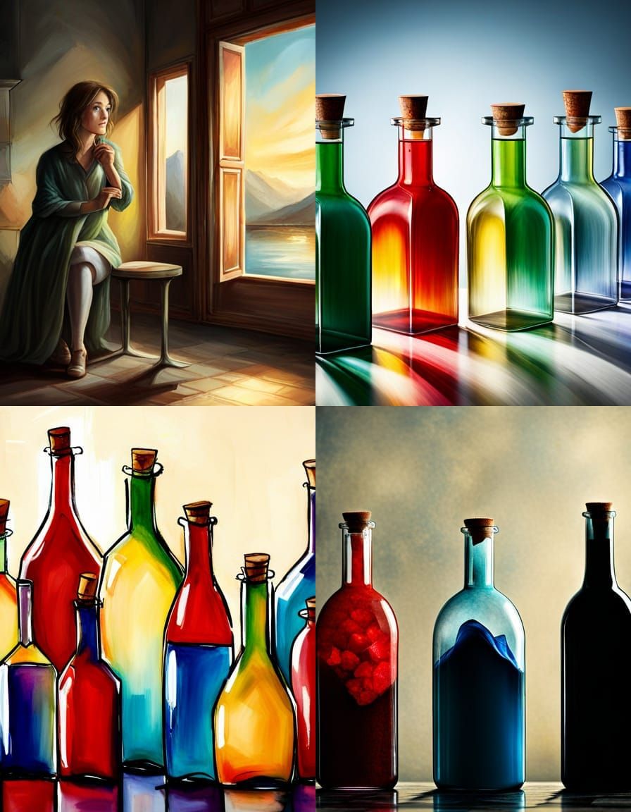 bottled emotions AI Generated Artwork NightCafe Creator