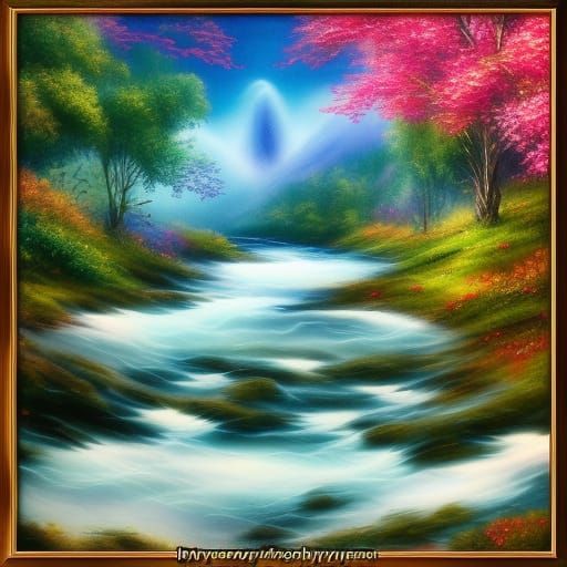 Fly Skye river ethereal fantasy hyperdetailed