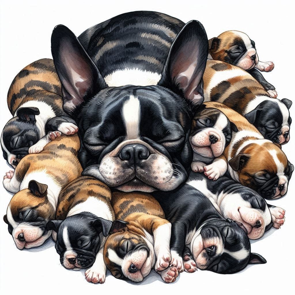 A Mother and Her Babies