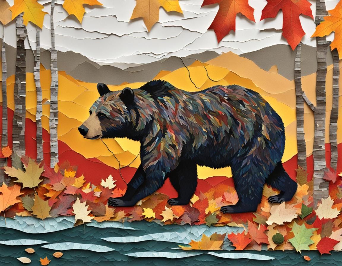 a bear  in autumn