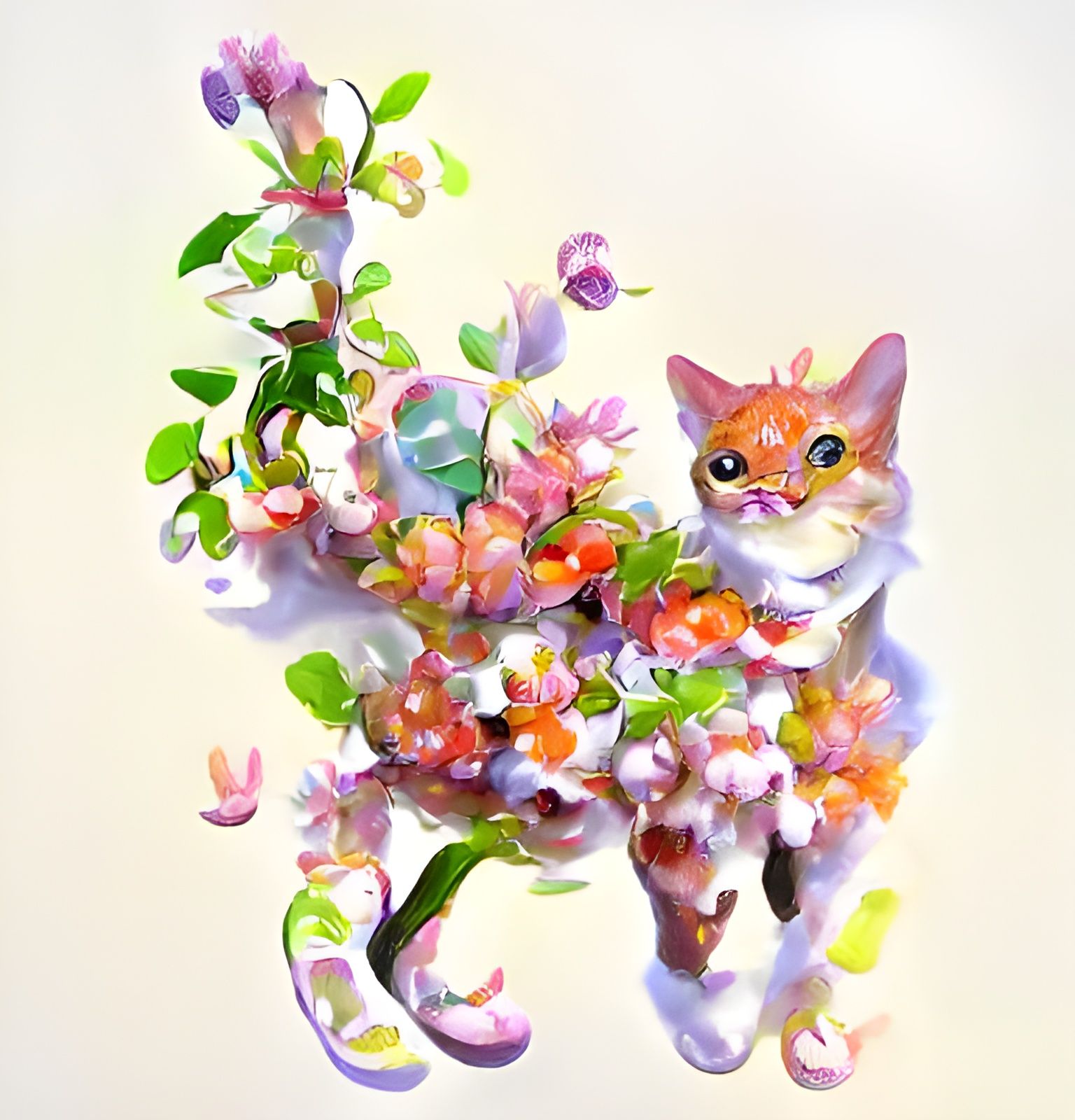 Flower cat AI Generated Artwork NightCafe Creator