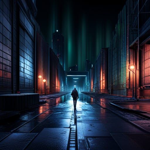 Abandoned Cybercity Man - AI Generated Artwork - NightCafe Creator