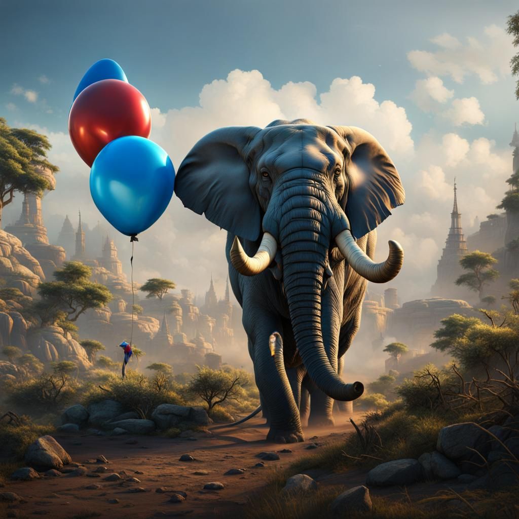 A haggard bull elephant with a broken tusk holding a single ...