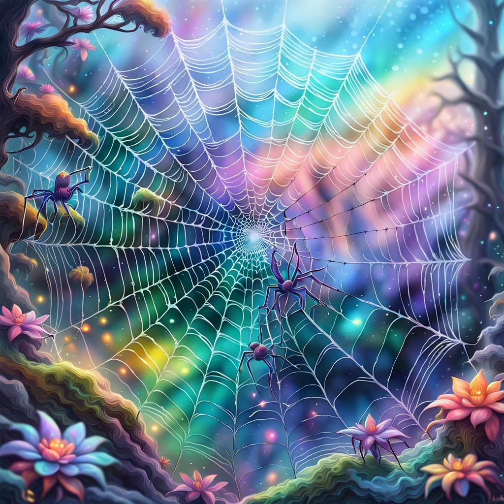 Pastel Rainbow Spider Web AI Generated Artwork NightCafe Creator   BoxBgTt5BEvdYdIC11PC  1  Aqtjw 