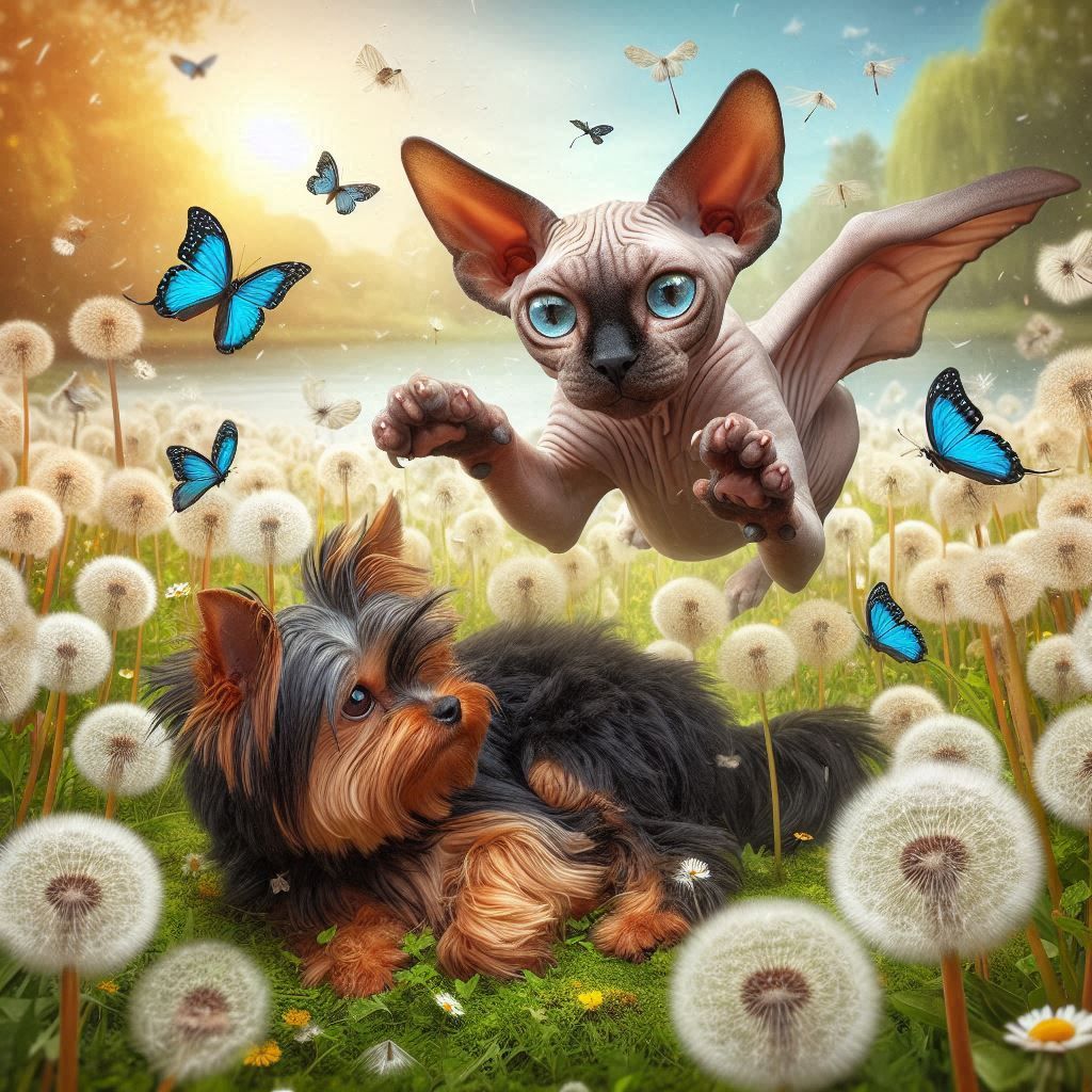 Gato Jugando con Juguetes y su Mejor Amigo.....