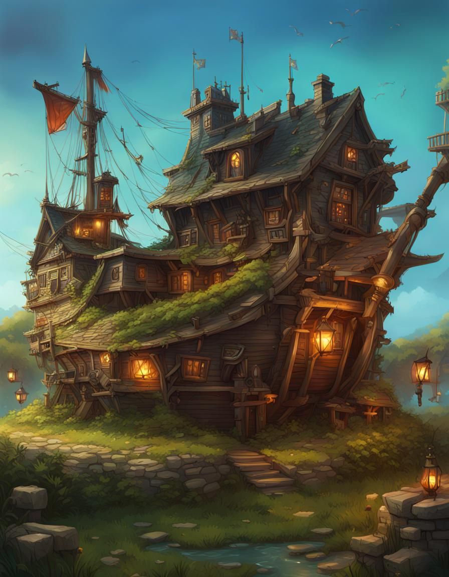 Pirate House - AI Generated Artwork - NightCafe Creator