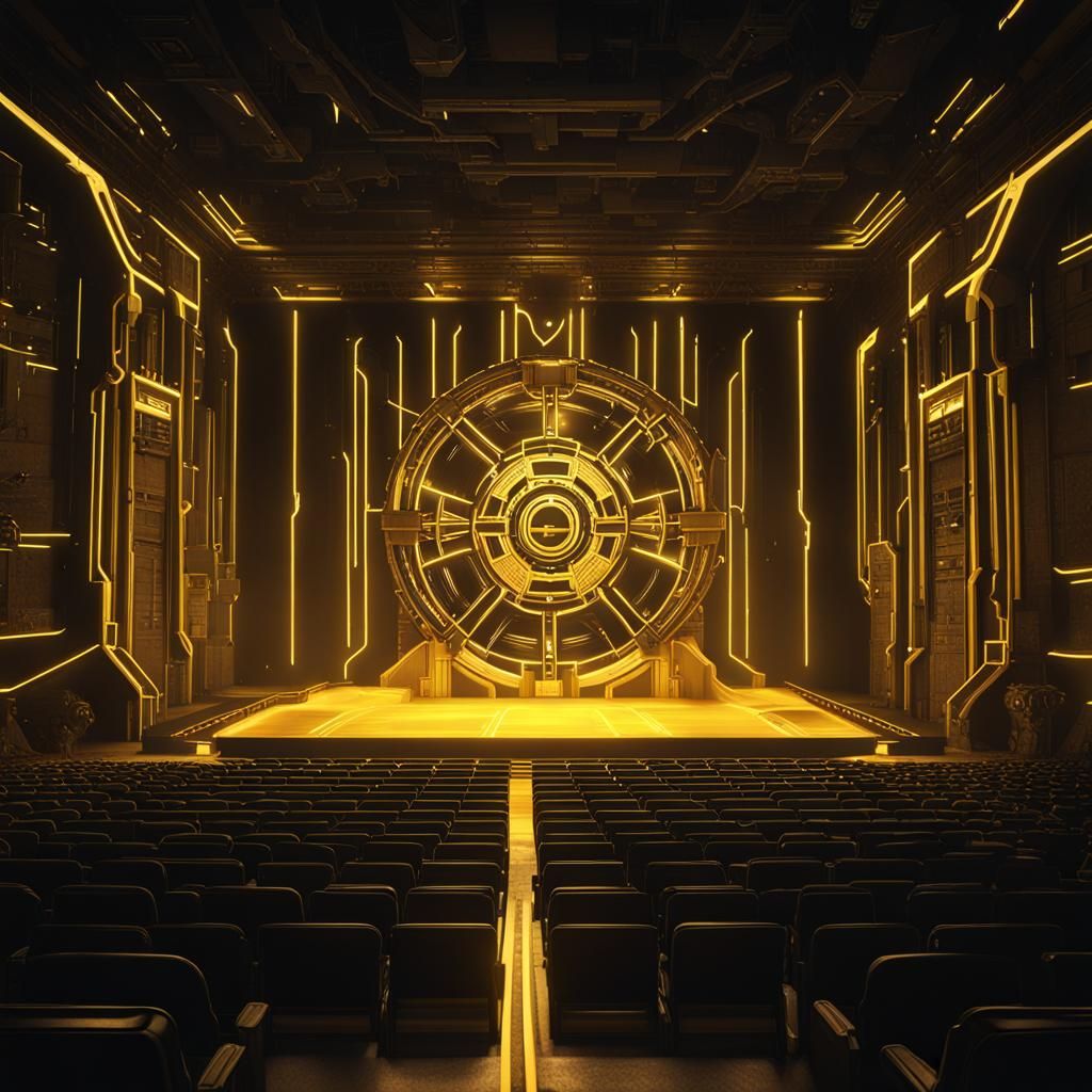 The logo "Sezar Net" projected as a 3D, sci-fi, futuristic, ...
