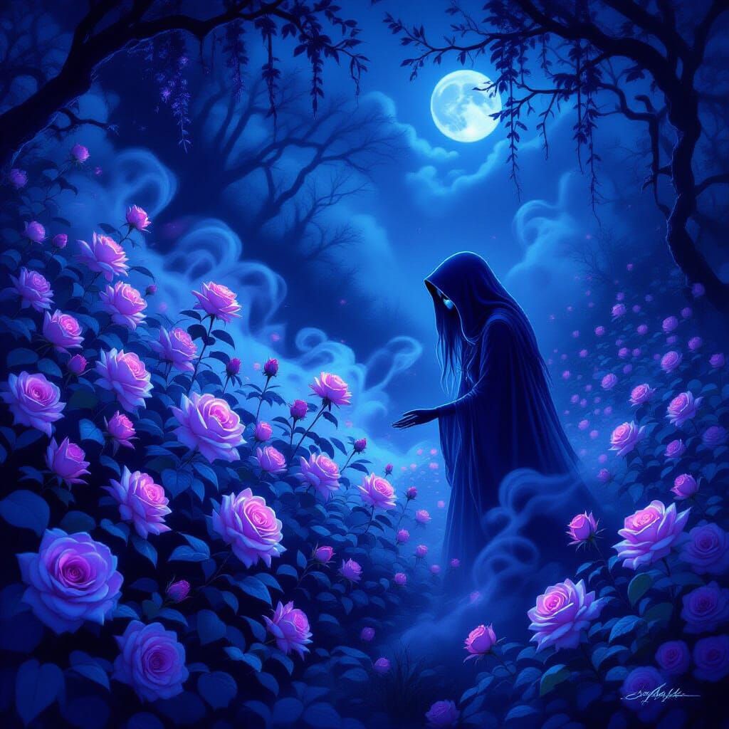 Magical midnight garden 