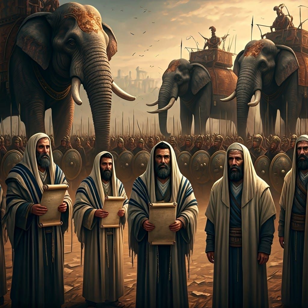 Hasmonean Jews Stand Firm Against Ancient Greek Army