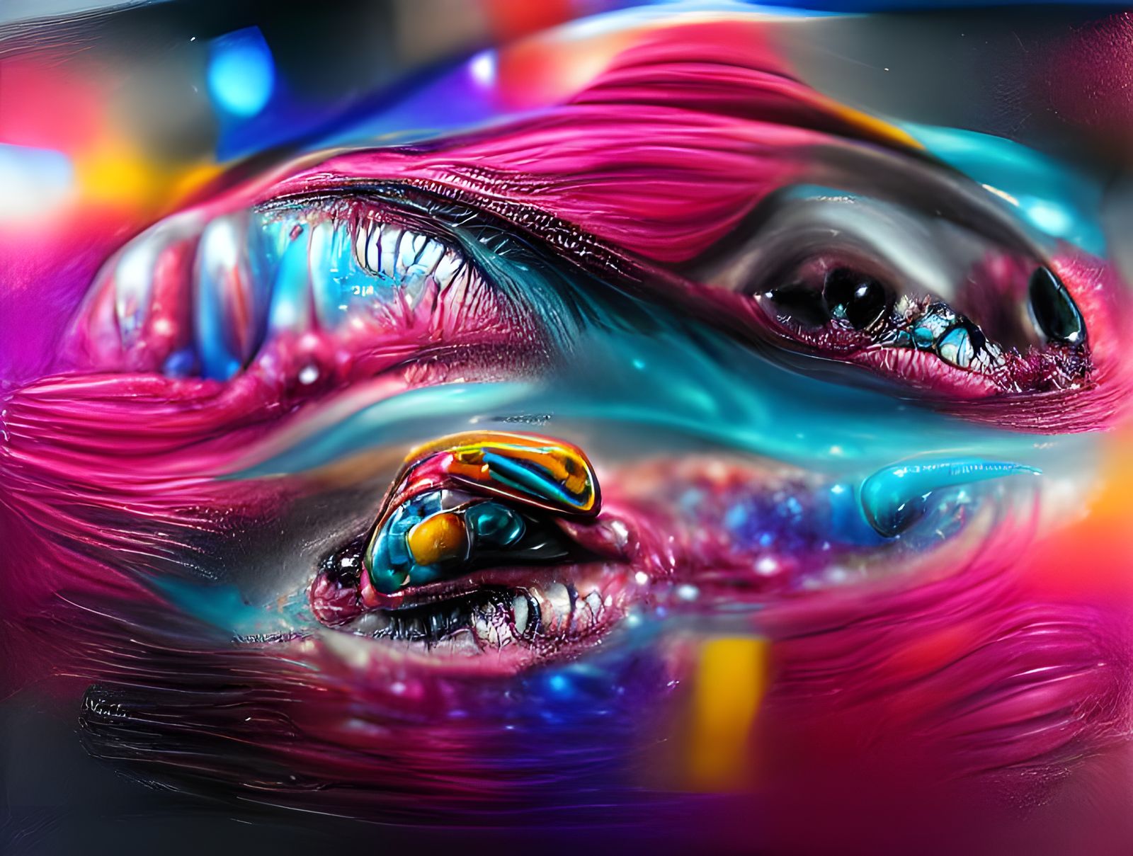 A starry spiral galaxy swirling with bright hues of turquois...