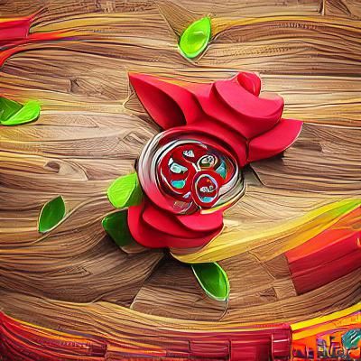 Creative Red Rose Flower Mandala Wall art 8K 3D beautiful Be...