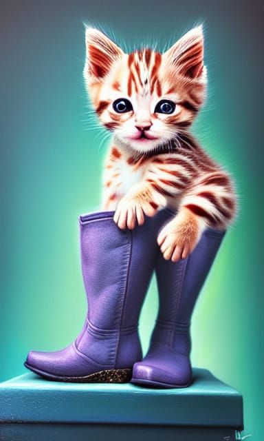 A kitten in a boot