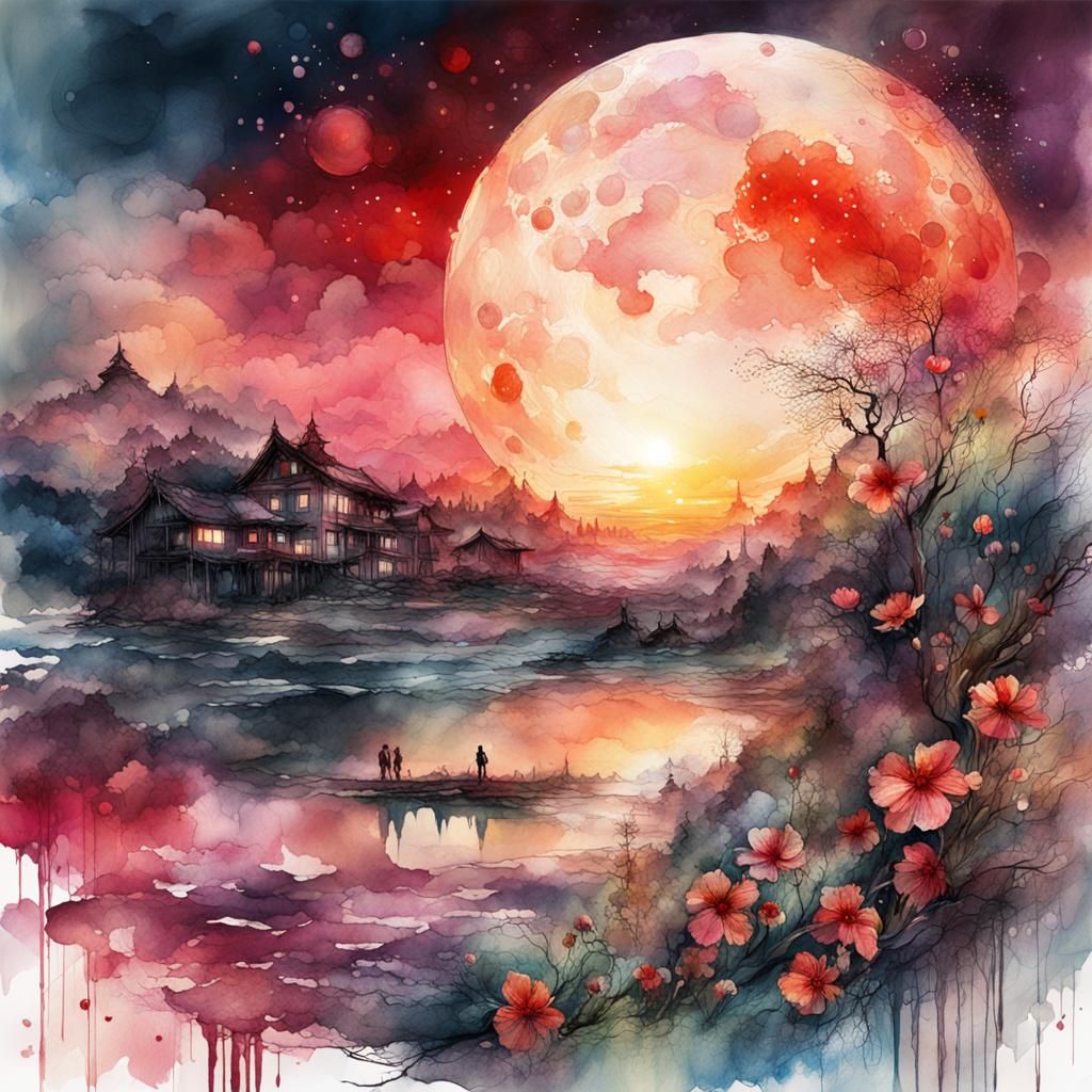 Red moon   by @Slim