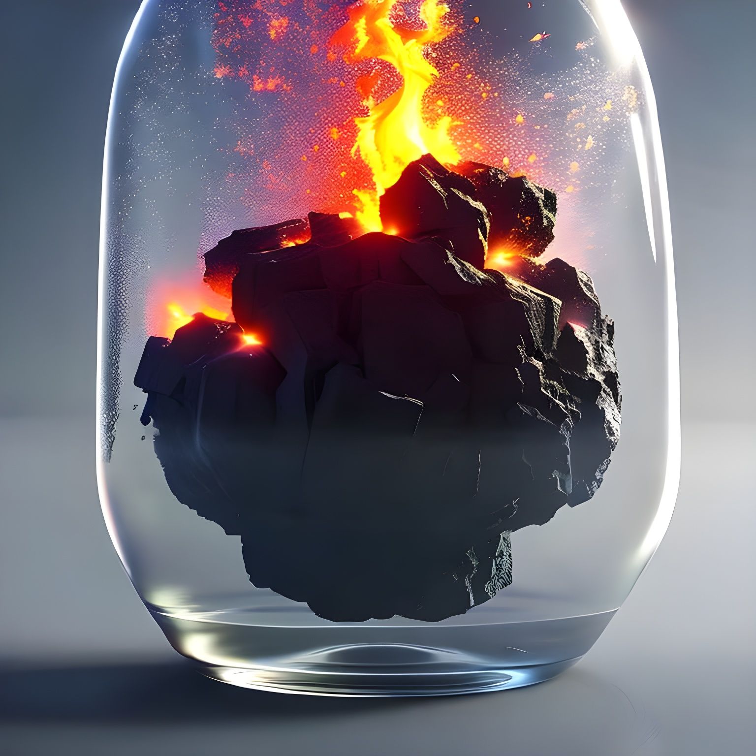 Eruptions inside a glass jar