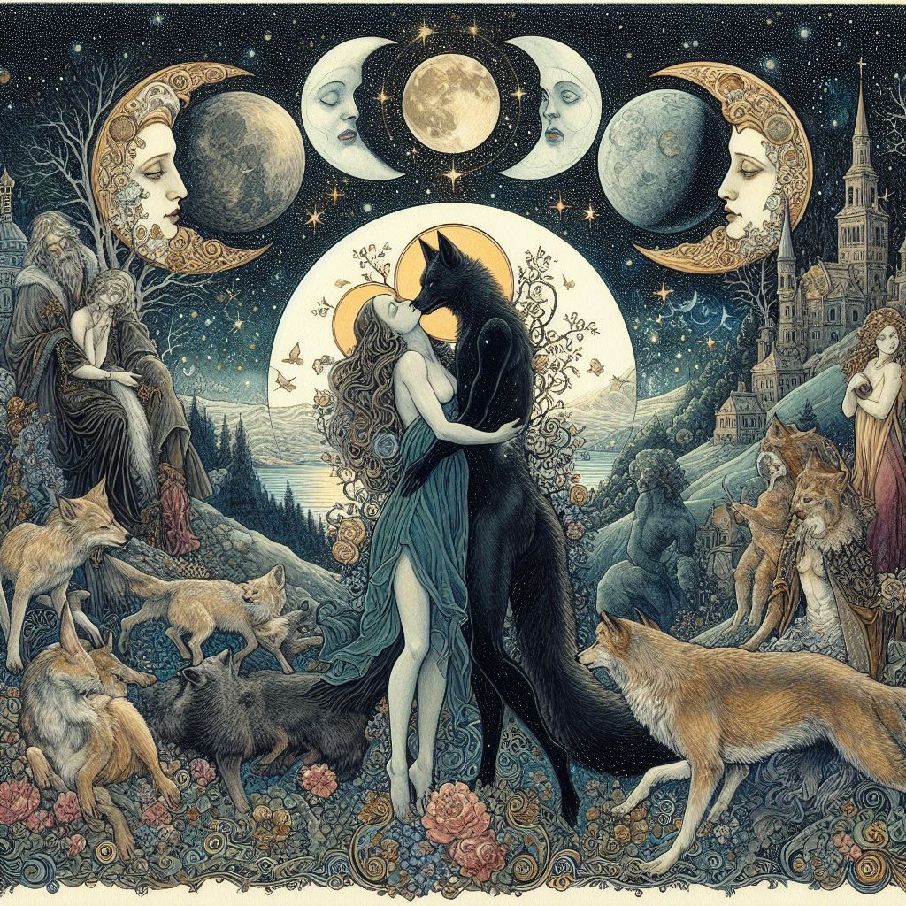 Poème de René Char Lunes et nuit, vous êtes un loup de velours noir, village, sur la veillée de mon amour